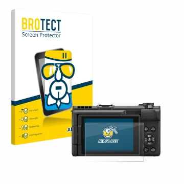 Vorderseite einer Produktverpackung mit dem Markenlogo BROTECT. Daneben ist das Gerät Canon PowerShot V1 mit dem zugehörigen D