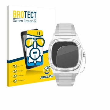Vorderseite einer Produktverpackung mit dem Markenlogo BROTECT. Daneben ist das Gerät Timex Reissue 1983 E mit dem zugehörigen
