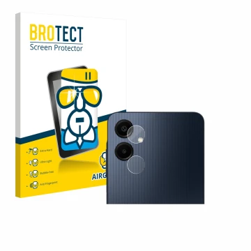 Vorderseite einer Produktverpackung mit dem Markenlogo BROTECT. Daneben ist das Gerät Samsung Galaxy A06 5G (NUR Kameraschutz)