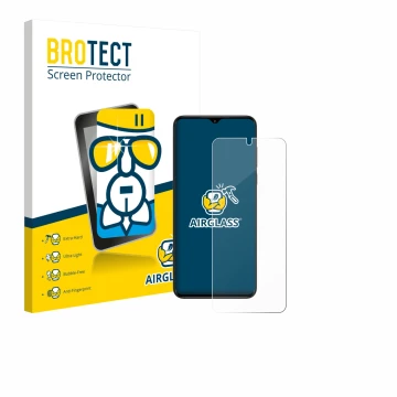 Vorderseite einer Produktverpackung mit dem Markenlogo BROTECT. Daneben ist das Gerät ZTE Nubia Neo mit dem zugehörigen Displa