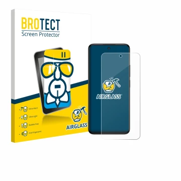 Vorderseite einer Produktverpackung mit dem Markenlogo BROTECT. Daneben ist das Gerät TCL 60 5G mit dem zugehörigen Displaysch