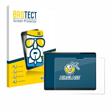 Vorderseite einer Produktverpackung mit dem Markenlogo BROTECT. Daneben ist das Gerät Microsoft Surface Pro 13 mit dem zugehör