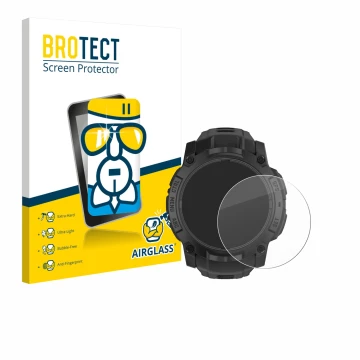 Vorderseite einer Produktverpackung mit dem Markenlogo BROTECT. Daneben ist das Gerät Garmin Instinct 3 Solar Tactical Edition