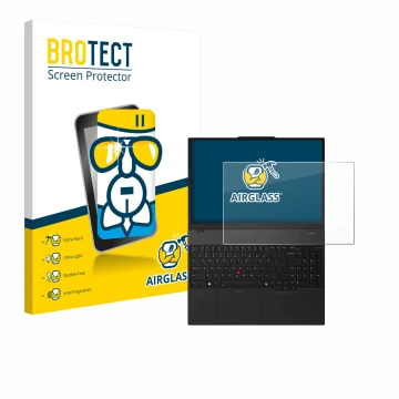 Vorderseite einer Produktverpackung mit dem Markenlogo BROTECT. Daneben ist das Gerät Lenovo ThinkPad T16 Gen 4 mit dem zugehö