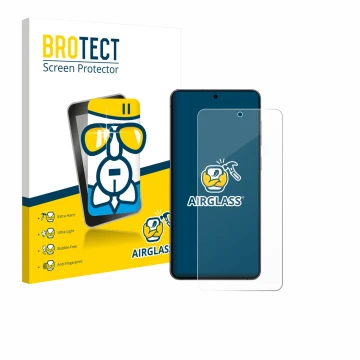 Vorderseite einer Produktverpackung mit dem Markenlogo BROTECT. Daneben ist das Gerät Samsung Galaxy S25 Edge mit dem zugehöri