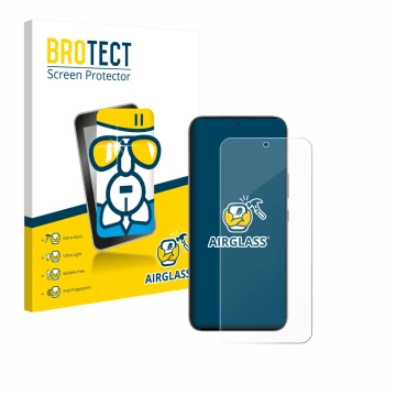 Vorderseite einer Produktverpackung mit dem Markenlogo BROTECT. Daneben ist das Gerät Infinix GT 30 Pro mit dem zugehörigen Di
