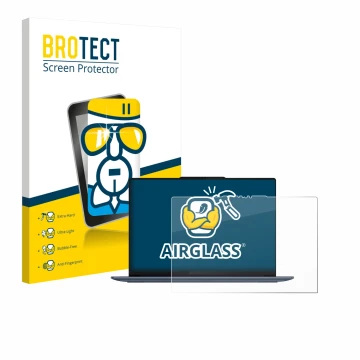 Vorderseite einer Produktverpackung mit dem Markenlogo BROTECT. Daneben ist das Gerät Lenovo Yoga Slim 7 14Q8X9 mit dem zugehö