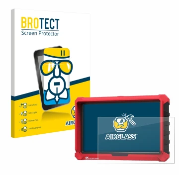 Vorderseite einer Produktverpackung mit dem Markenlogo BROTECT. Daneben ist das Gerät Lilliput A7s 7