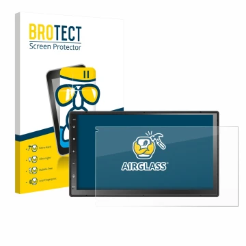 Vorderseite einer Produktverpackung mit dem Markenlogo BROTECT. Daneben ist das Gerät Atoto A5LG2B7T 7