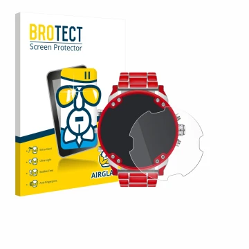 Vorderseite einer Produktverpackung mit dem Markenlogo BROTECT. Daneben ist das Gerät Diesel DZ7480 Mr. Daddy 2.0 mit dem zuge