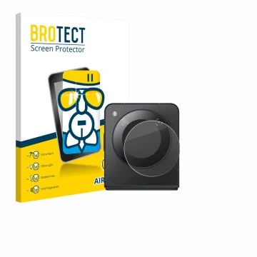 Vorderseite einer Produktverpackung mit dem Markenlogo BROTECT. Daneben ist das Gerät Nubia Flip 5G (NUR Kamera) mit dem zugeh