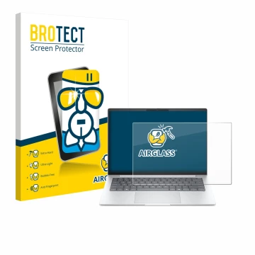 Vorderseite einer Produktverpackung mit dem Markenlogo BROTECT. Daneben ist das Gerät HP EliteBook 8 G1i 14