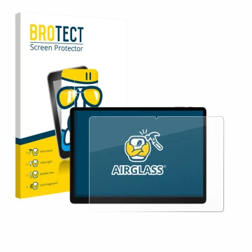 Vorderseite einer Produktverpackung mit dem Markenlogo BROTECT. Daneben ist das Gerät Doogee Tab E3 Max 14 mit dem zugehörigen