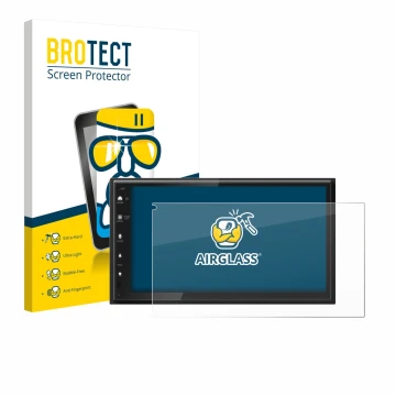 Vorderseite einer Produktverpackung mit dem Markenlogo BROTECT. Daneben ist das Gerät Kenwood DMX6523DABS mit dem zugehörigen 