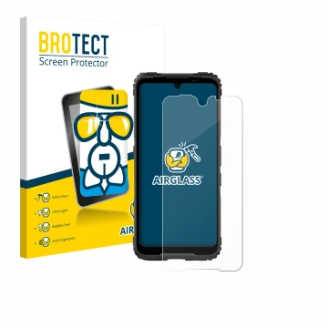 Vorderseite einer Produktverpackung mit dem Markenlogo BROTECT. Daneben ist das Gerät Hammer Blade 5G mit dem zugehörigen Disp