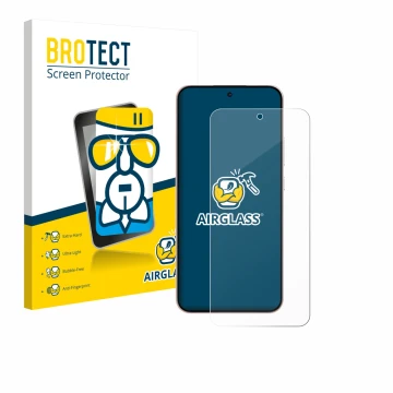 Vorderseite einer Produktverpackung mit dem Markenlogo BROTECT. Daneben ist das Gerät Oppo Reno 14 F mit dem zugehörigen Displ