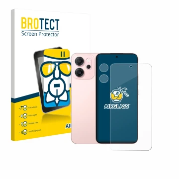 Vorderseite einer Produktverpackung mit dem Markenlogo BROTECT. Daneben ist das Gerät Oppo Reno 14 F (Display+Kamera) mit dem 