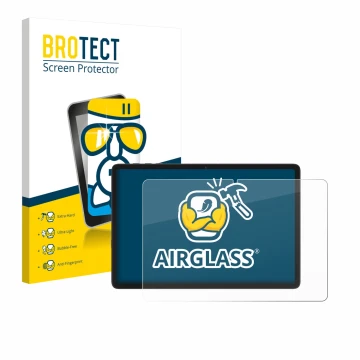 Vorderseite einer Produktverpackung mit dem Markenlogo BROTECT. Daneben ist das Gerät Tabwee T20 10.1