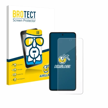 Vorderseite einer Produktverpackung mit dem Markenlogo BROTECT. Daneben ist das Gerät realme P3 5G mit dem zugehörigen Display
