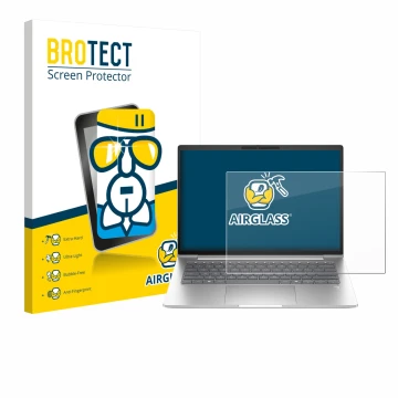 Vorderseite einer Produktverpackung mit dem Markenlogo BROTECT. Daneben ist das Gerät HP EliteBook 6 G1a 14