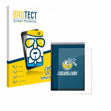 Vorderseite einer Produktverpackung mit dem Markenlogo BROTECT. Daneben ist das Gerät iflytek Ainote Air 2 mit dem zugehörigen