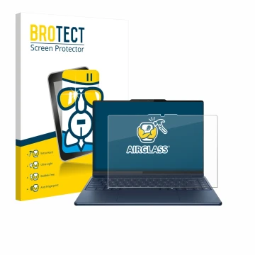 Vorderseite einer Produktverpackung mit dem Markenlogo BROTECT. Daneben ist das Gerät Lenovo Yoga Pro 9i Gen 10 Aura Edition 1