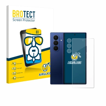 Vorderseite einer Produktverpackung mit dem Markenlogo BROTECT. Daneben ist das Gerät Samsung Galaxy Z Fold 7 (Display+Kamera)