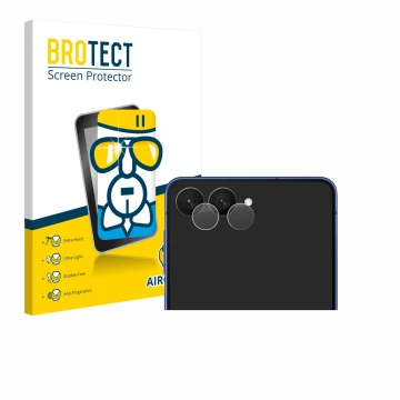 Vorderseite einer Produktverpackung mit dem Markenlogo BROTECT. Daneben ist das Gerät Samsung Galaxy Z Flip 7 (NUR Kameraschut