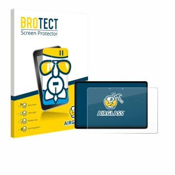 Vorderseite einer Produktverpackung mit dem Markenlogo BROTECT. Daneben ist das Gerät OnePlus Pad Lite mit dem zugehörigen Dis