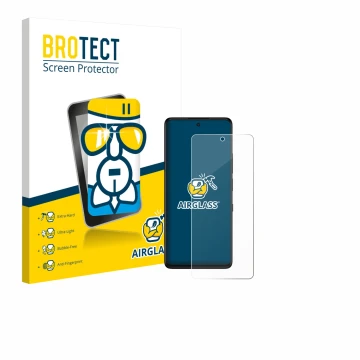 Vorderseite einer Produktverpackung mit dem Markenlogo BROTECT. Daneben ist das Gerät TCL 50 Pro NXTPaper 5G mit dem zugehörig