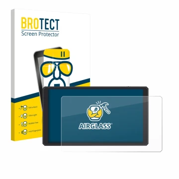 Vorderseite einer Produktverpackung mit dem Markenlogo BROTECT. Daneben ist das Gerät Feelworld CUT6 6