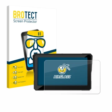 Vorderseite einer Produktverpackung mit dem Markenlogo BROTECT. Daneben ist das Gerät Carpuride W702S Pro 7