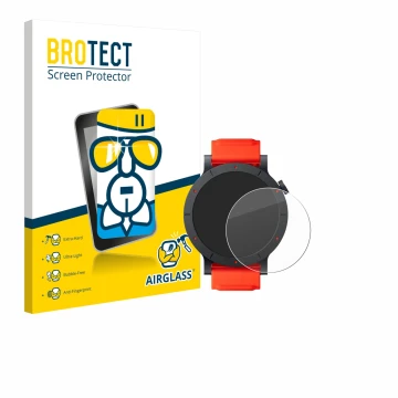 Vorderseite einer Produktverpackung mit dem Markenlogo BROTECT. Daneben ist das Gerät Nothing CMF Watch 3 Pro mit dem zugehöri