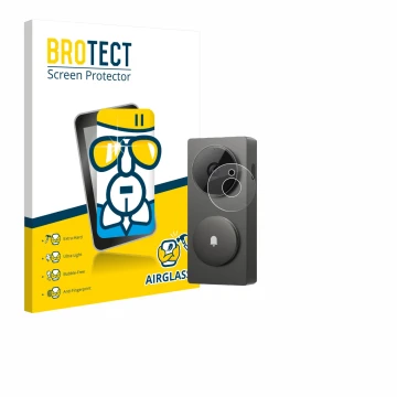 Vorderseite einer Produktverpackung mit dem Markenlogo BROTECT. Daneben ist das Gerät Aqara Hub G410 mit dem zugehörigen Displ