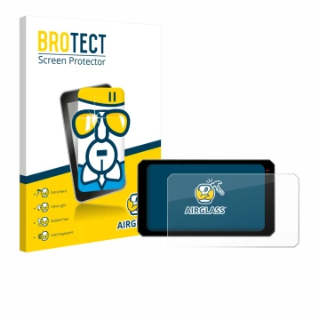 Vorderseite einer Produktverpackung mit dem Markenlogo BROTECT. Daneben ist das Gerät Chigee AIO-6 Max mit dem zugehörigen Dis