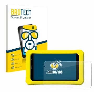 Vorderseite einer Produktverpackung mit dem Markenlogo BROTECT. Daneben ist das Gerät Clementoni Clempad 8