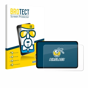 Vorderseite einer Produktverpackung mit dem Markenlogo BROTECT. Daneben ist das Gerät Teclast T65 mit dem zugehörigen Displays