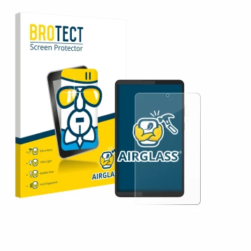 Vorderseite einer Produktverpackung mit dem Markenlogo BROTECT. Daneben ist das Gerät Lenovo Tab One 8.7