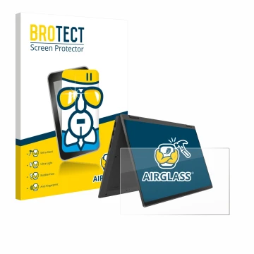 Vorderseite einer Produktverpackung mit dem Markenlogo BROTECT. Daneben ist das Gerät Lenovo IdeaPad Flex 5 14ALC05 mit dem zu