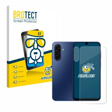 Vorderseite einer Produktverpackung mit dem Markenlogo BROTECT. Daneben ist das Gerät Samsung Galaxy A17 5G (Display+Kamera) m