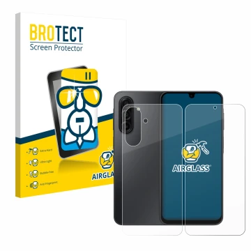Vorderseite einer Produktverpackung mit dem Markenlogo BROTECT. Daneben ist das Gerät Samsung Galaxy A17 5G (Display+Rückseite