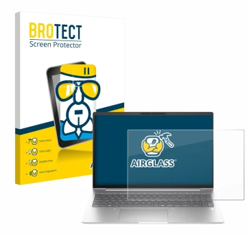 Vorderseite einer Produktverpackung mit dem Markenlogo BROTECT. Daneben ist das Gerät HP EliteBook 6 G1i 13 mit dem zugehörige