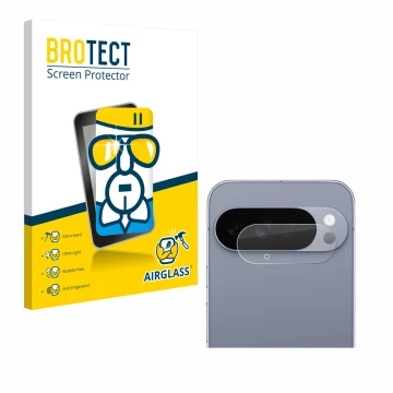 Vorderseite einer Produktverpackung mit dem Markenlogo BROTECT. Daneben ist das Gerät Google Pixel 10 Pro XL (NUR Kameraschutz