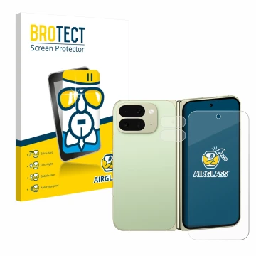 Vorderseite einer Produktverpackung mit dem Markenlogo BROTECT. Daneben ist das Gerät Google Pixel 10 Pro Fold (Display+Kamera