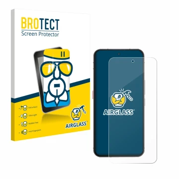 Vorderseite einer Produktverpackung mit dem Markenlogo BROTECT. Daneben ist das Gerät Oukitel WP210 mit dem zugehörigen Displa