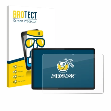 Vorderseite einer Produktverpackung mit dem Markenlogo BROTECT. Daneben ist das Gerät Lenovo Yoga Tab 11.1