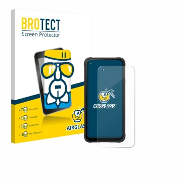 Vorderseite einer Produktverpackung mit dem Markenlogo BROTECT. Daneben ist das Gerät Hammer Blade V 5G mit dem zugehörigen Di