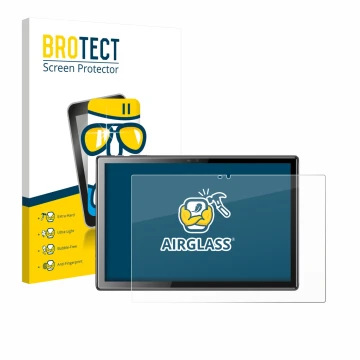 Vorderseite einer Produktverpackung mit dem Markenlogo BROTECT. Daneben ist das Gerät Tibuta A10 10.1