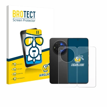 Vorderseite einer Produktverpackung mit dem Markenlogo BROTECT. Daneben ist das Gerät TCL NXTPAPER 60 Ultra (Display+Rückseite