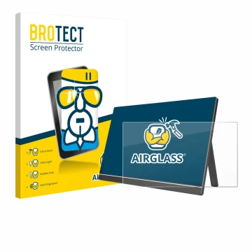 Vorderseite einer Produktverpackung mit dem Markenlogo BROTECT. Daneben ist das Gerät Arzopa ‎60HZ/A1 15.6